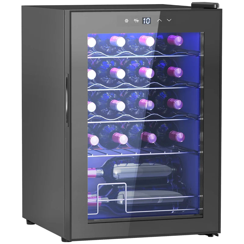 Compact Wine Fridge for 20 Bottles – Black, 5-18℃ Temperature Range