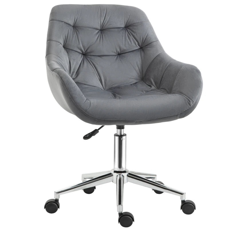 Dark Grey Velvet Ergonomic Office Chair