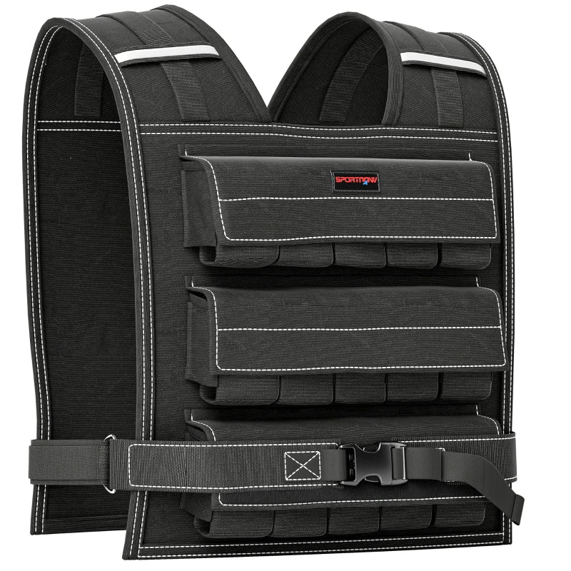 Exercise Weighted Vest – 15KG Adjustable, Reflective for Safety