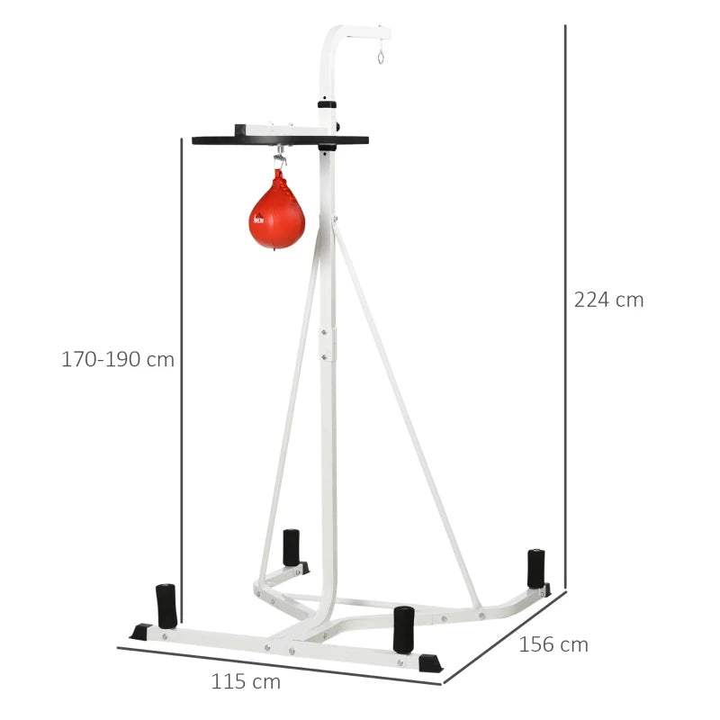White Adjustable Speedbag Stand – Freestanding Punch Bag Hanger