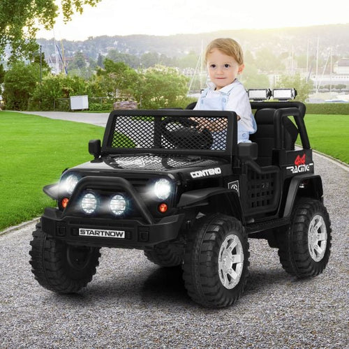 2-Seat Kids Ride-On Truck with Parent Remote Control, LED Lights Music & Storage