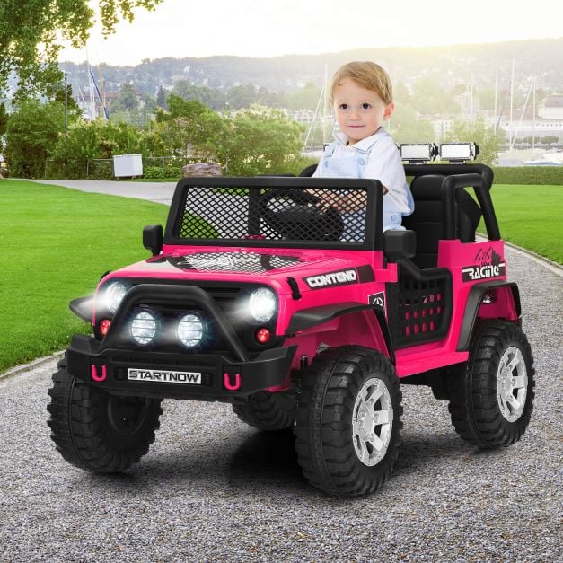 2-Seat Kids Ride-On Truck with Parent Remote Control, LED Lights Music & Storage