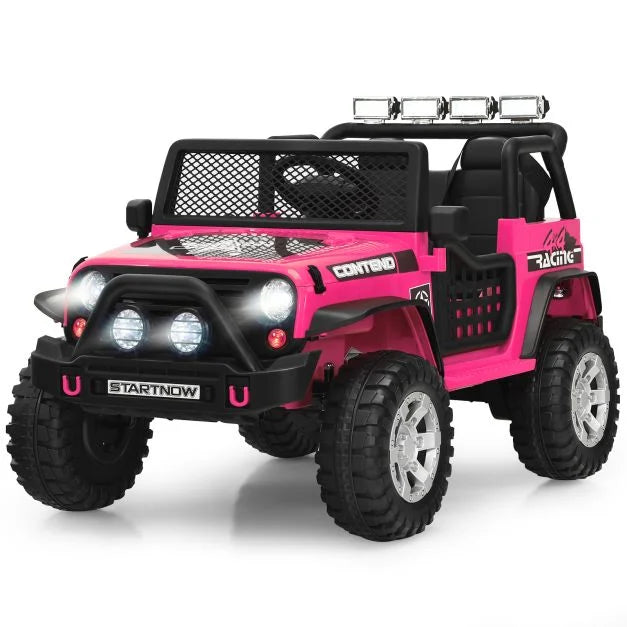2-Seat Kids Ride-On Truck with Parent Remote Control, LED Lights Music & Storage