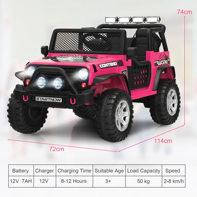 2-Seat Kids Ride-On Truck with Parent Remote Control, LED Lights Music & Storage