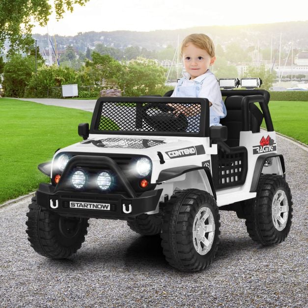2-Seat Kids Ride-On Truck with Parent Remote Control, LED Lights Music & Storage