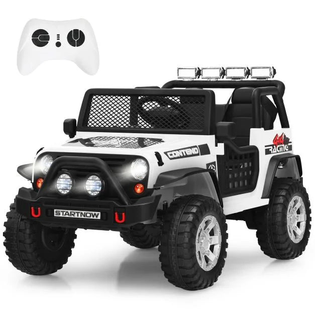 2-Seat Kids Ride-On Truck with Parent Remote Control, LED Lights Music & Storage