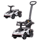White Toddler Ride On Push Car – 2-in-1 Foot-to-Floor Slider with Handle, Ages 1-3