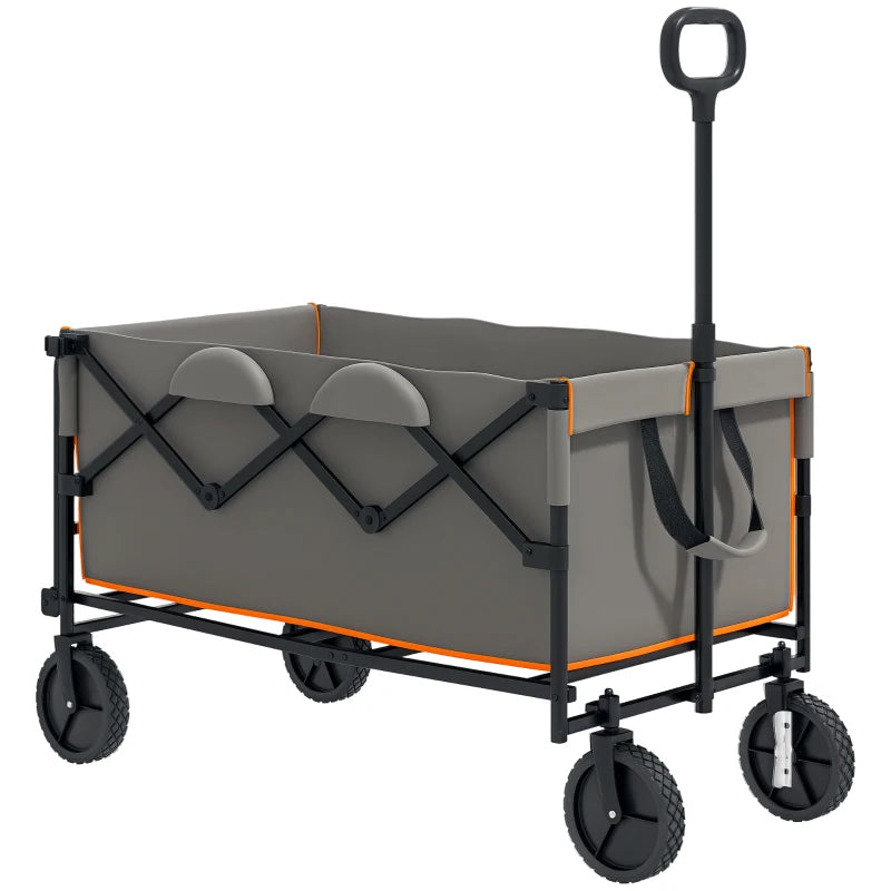 Heavy Duty Folding Festival Trolley with Tailgate, Adjustable Handle & Carry Bag for Beach Picnic – 160L