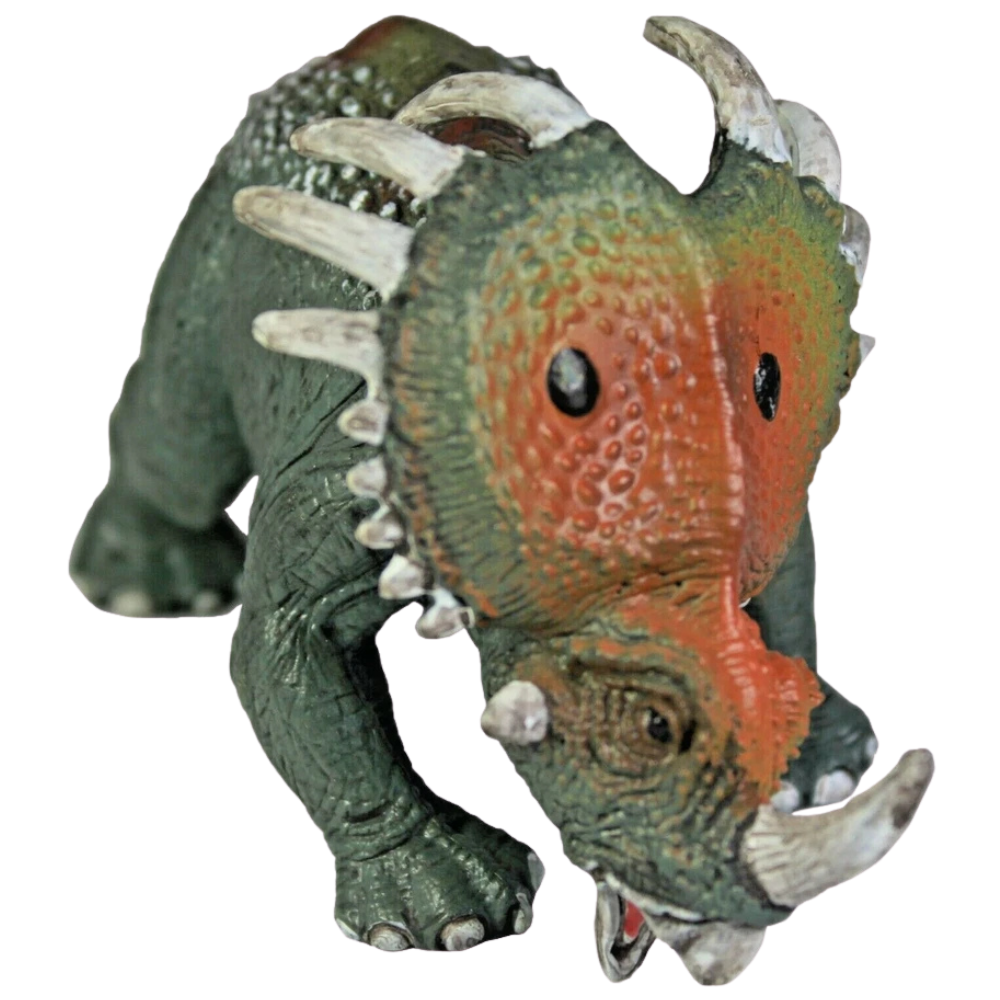 3 Pcs Dino Rhino Toys Styracosaurus Fighting Rhinos and Saichania Dinosaur Referee Play Set