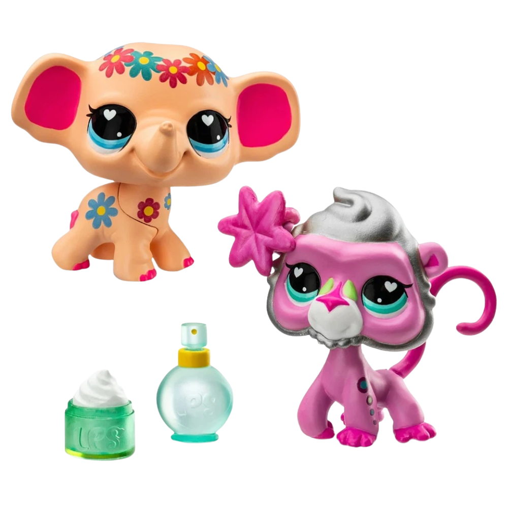 Littlest Pet Shop Series 4 Elephant Spa Pet Pair Collectible Figures & Accessories