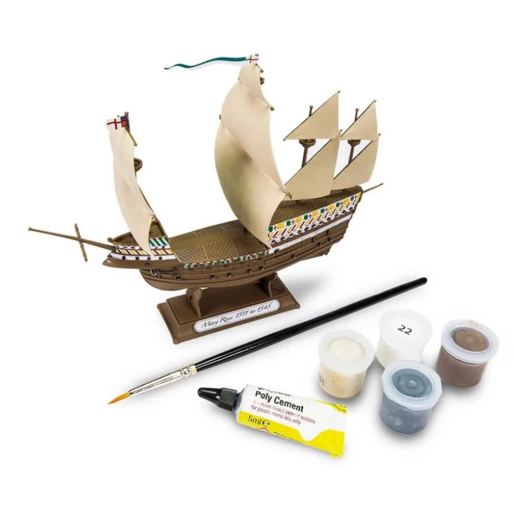 Airfix Mary Rose Starter Set 1:400 Model Ship Kit with Paints Glue Brush & Decals Age 8+