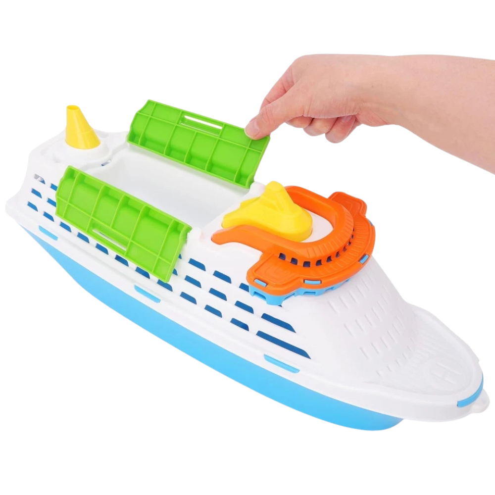 Toyland 41cm Colourful Cruise Ship Floating Water Toy With Moveable Doors & Wheels, Ages 3+