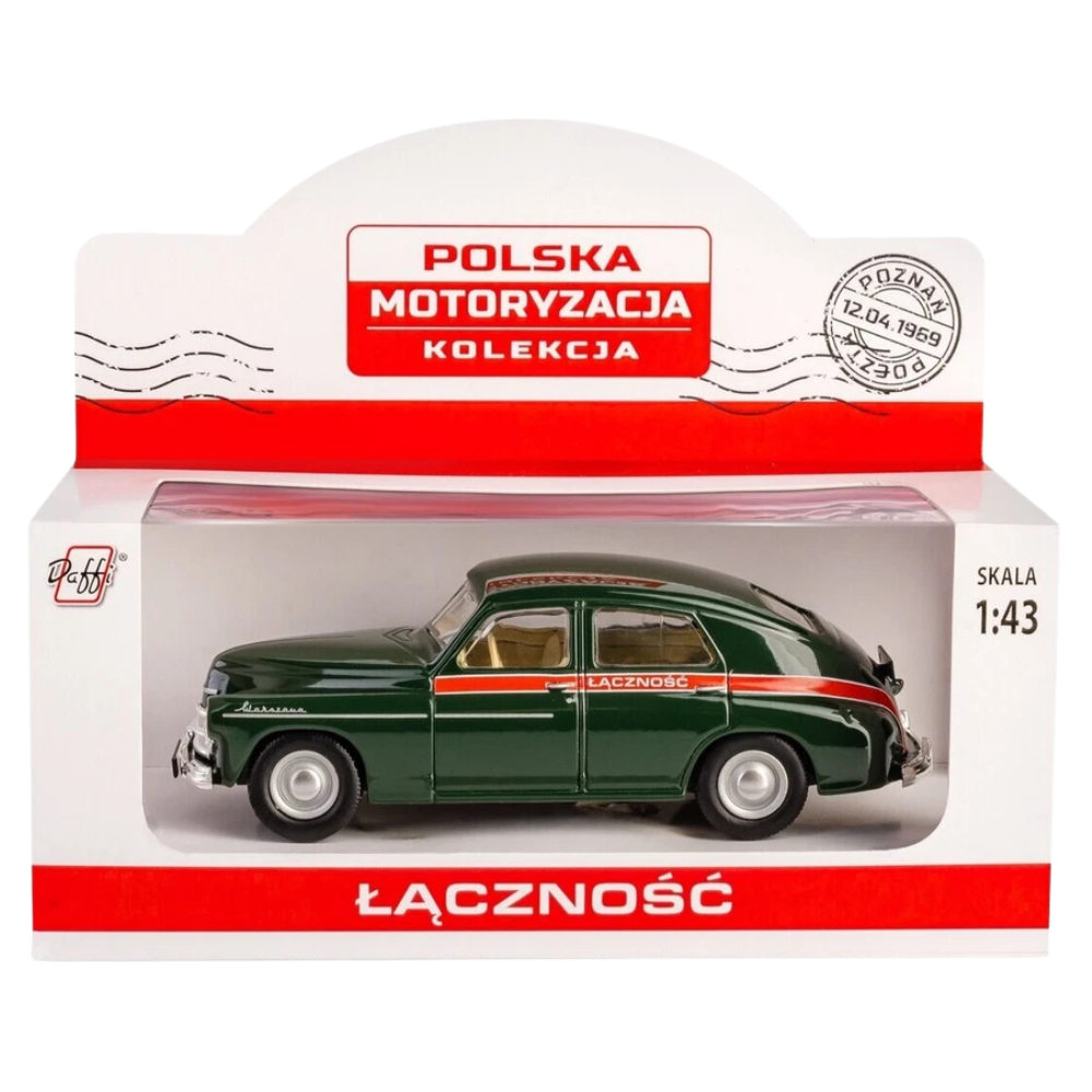 Daffi Warszawa M20 Emergency Post Office Polish Car 1:43 Scale Diecast Model Toy