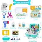 Pet Toy Pretend Dog Grooming Backpack Vet Play Set Gift for Kids and Children