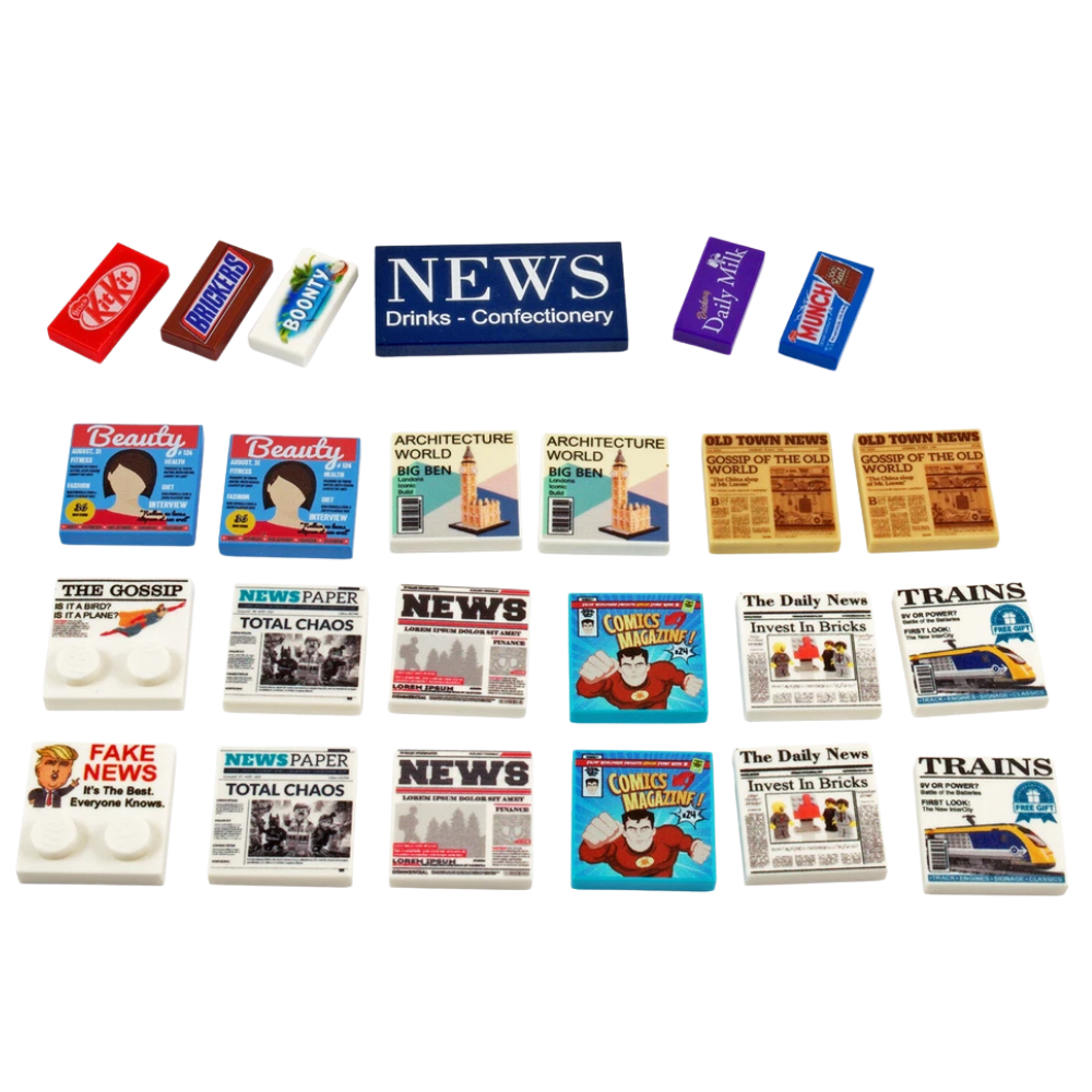 LEGO News Stand Newsagent Newspaper Magazine Confectionery Stall