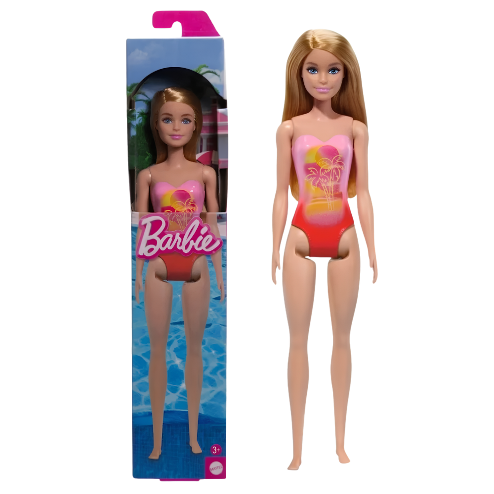 Barbie Beach Doll – Summer Swimsuit Doll 4 Assortments Mattel Summer Collection
