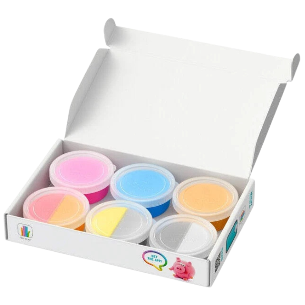 Hey Clay 6-Can Animal Set Non-Toxic Air-Dry Modelling Clay for Kids Crafting Fun New Uk
