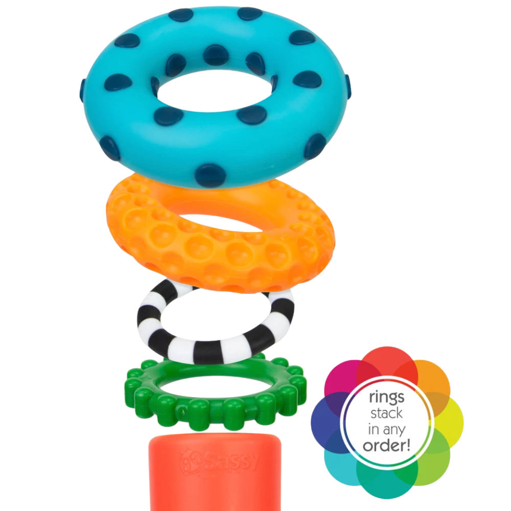 Sassy Stacks of Circles Classic Stacking Toy for Babies Toddlers Preschoolers 6m+ New