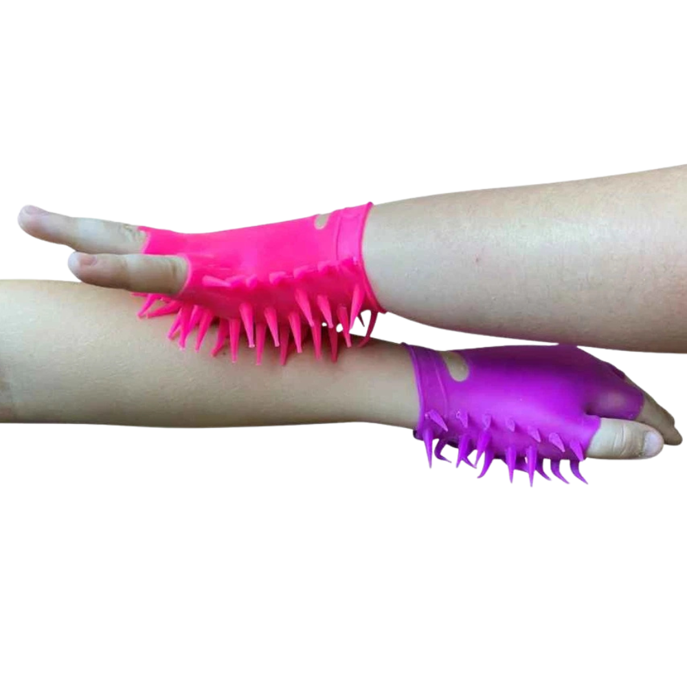 Spiky Gloves Set of 4 Stretchy Tactile Sensory Fidget Gloves Kids Adults