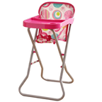 BiBi Doll Baby Doll High Chair Folding Pretend Play Furniture Pink Up to 20 Inch Dolls