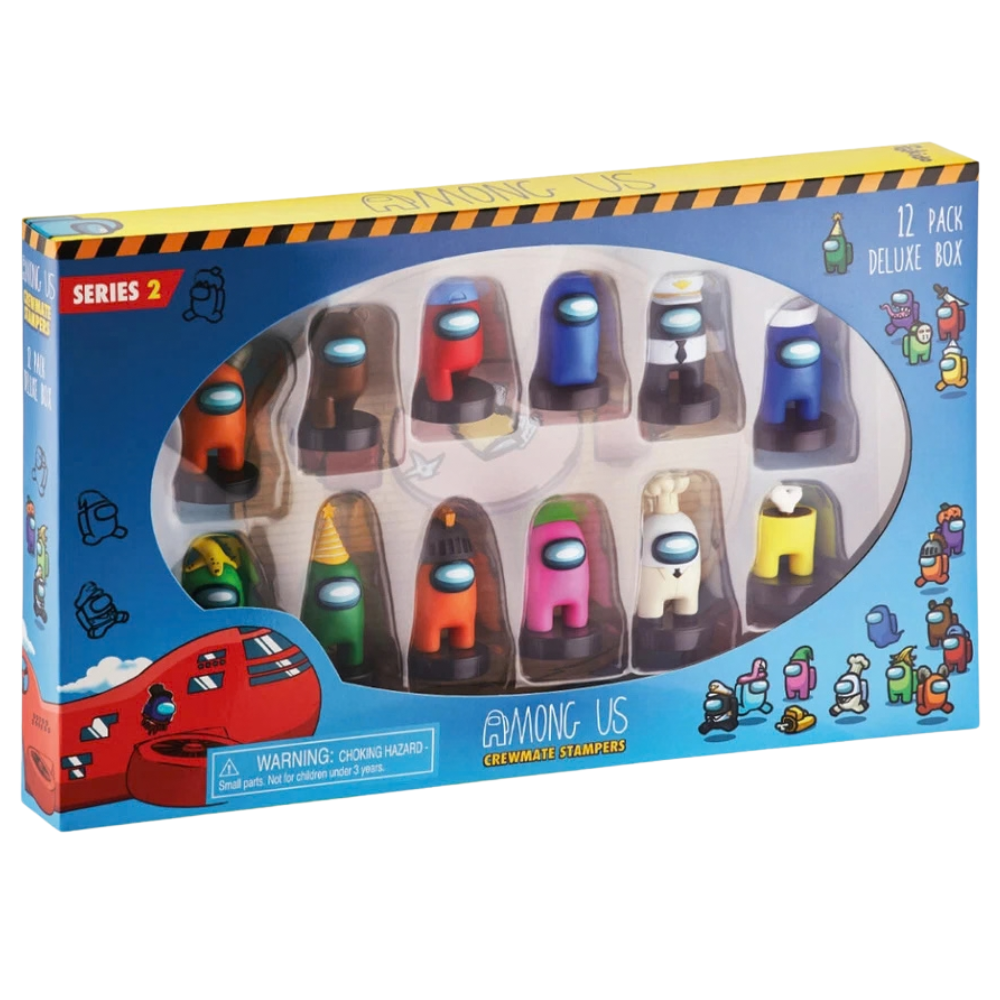 Among Us Series 2 Crewmate Stampers Figures 12 Pack Deluxe Box Collectible Kids Set