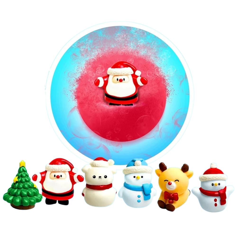 Zimpli Santa Unicorn Dino Baff Bombz Bath Bomb Toy for Kids Christmas Stocking Filler Gift