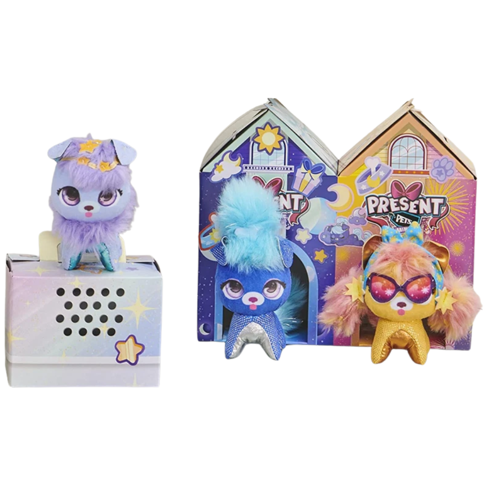Present Pets Minis Galaxy Trio 3 Pack 7.6cm Plush Toys 5+ Spin Master Gift Set New Collect