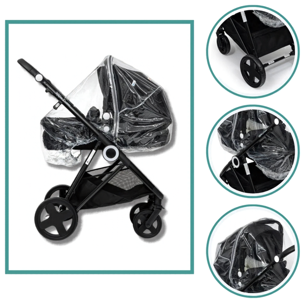 2-In-1 Rain Cover Compatible with Venicci Pushchair Pram Stroller All Models Weather Guard