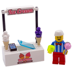 LEGO Ice Cream Stand with Accessories Custom Street Food Stall Kit