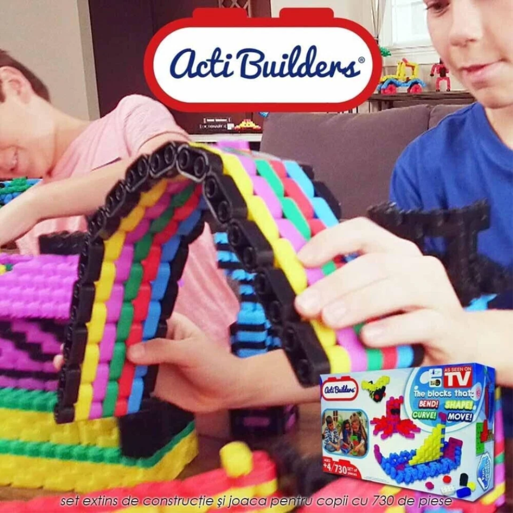 Acti Builder Construction Toy Playset 730+ Pieces Creative Building Blocks Kids Ages 4+ New