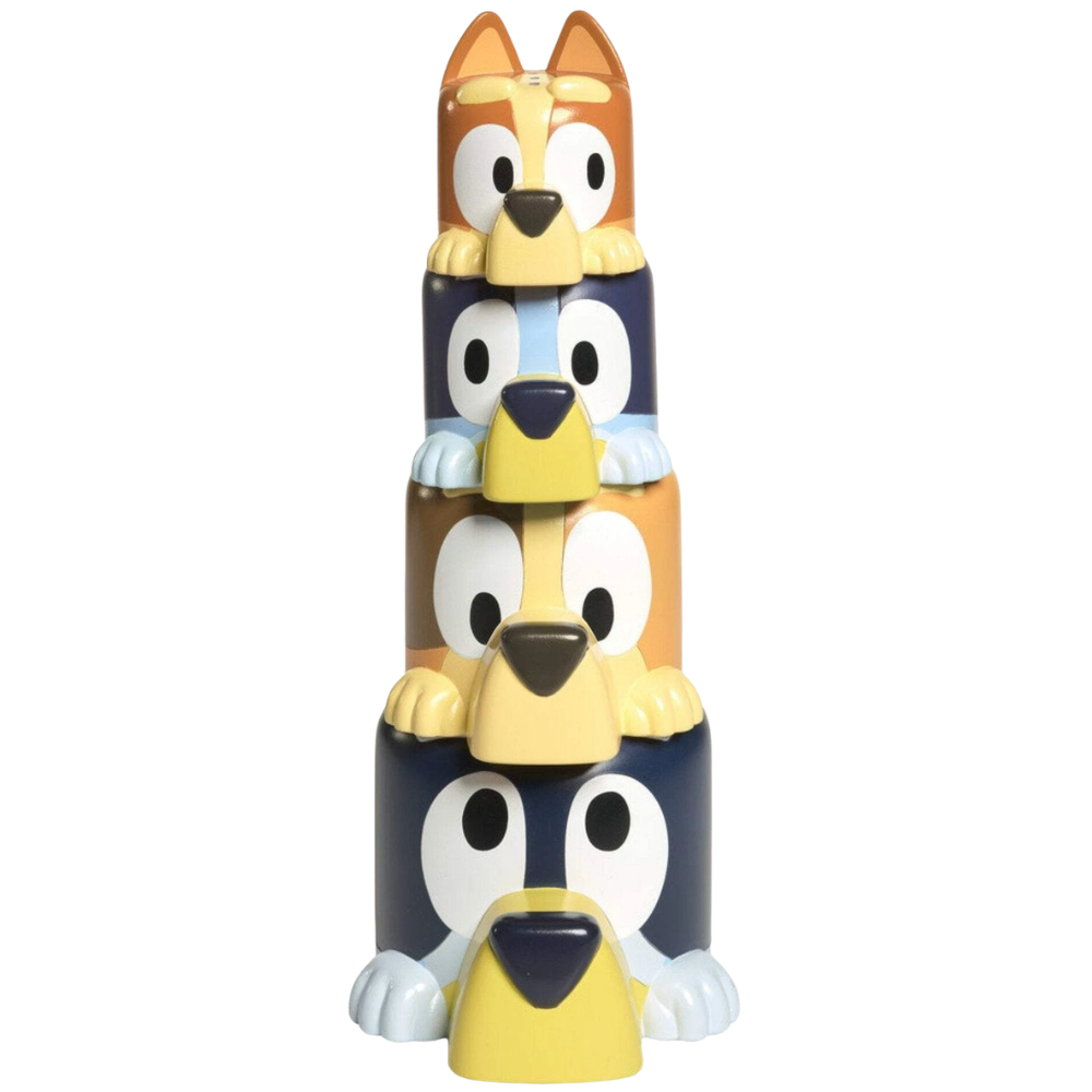 Tomy Toomies Bluey Family Pourers Bath Toys for Toddlers, 4 Stackable Water Cups 18m+