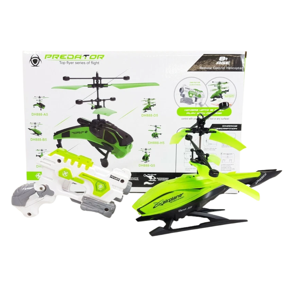 RC Predator Helicopter UFO 1-Channel Induction Laser Pistol Remote Control Kids Toy