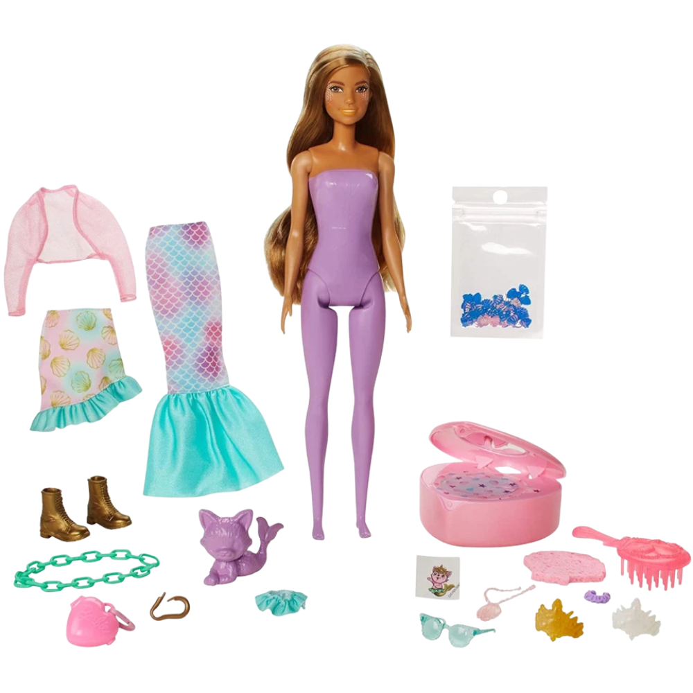 Barbie Colour Reveal Peel Mermaid Fashion Reveal Doll with 25 Surprises Mattel Toy Set