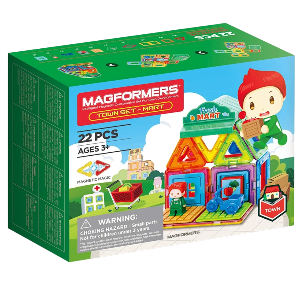 Magformers Town Minimarket Set Magnetic Building Blocks 22-Piece Construction Toy Set