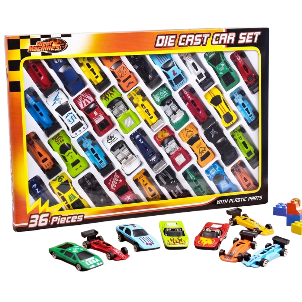 36 Pcs Die-Cast Car Set Kids Metal Mini Racing Sports Vehicle Toy Collection