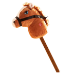 Brown Hobby Horse on Stick 73cm Plush Toy with Galloping Neighing Sounds for Kids Age 3+