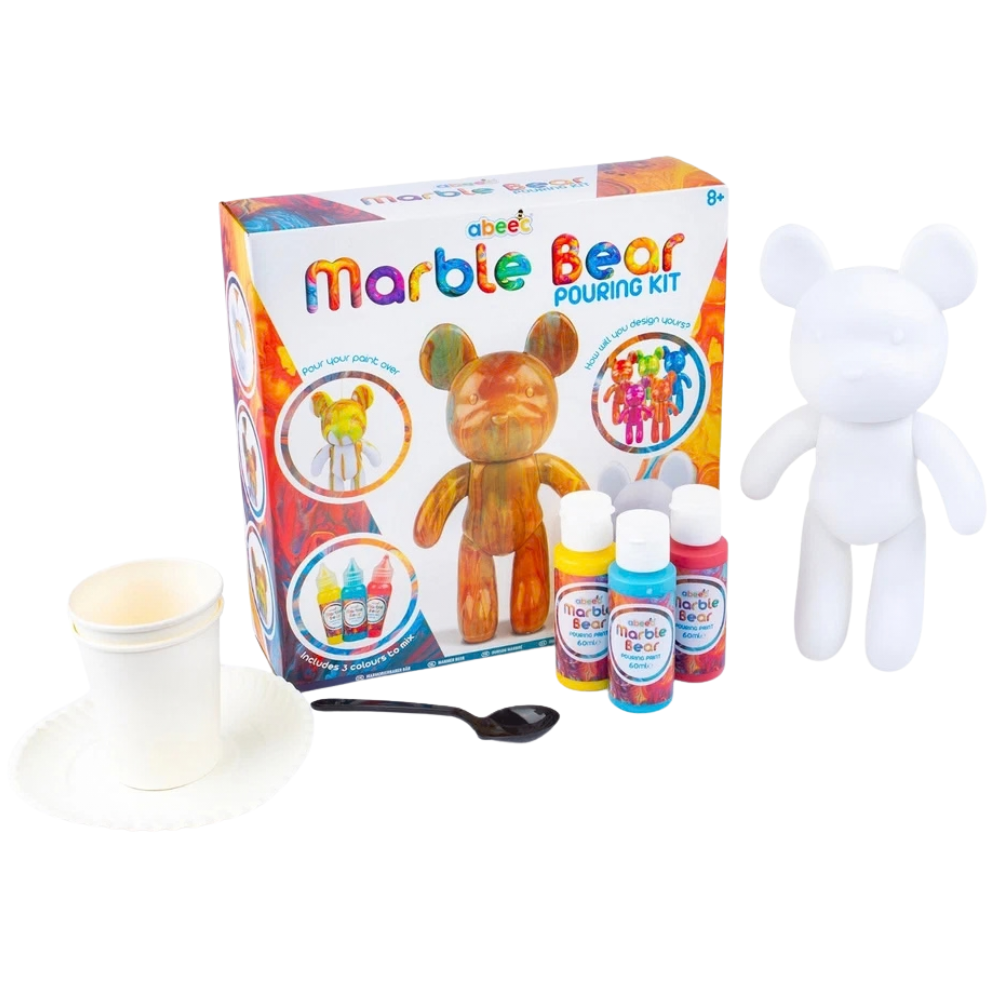 Marble Bear Pouring Kit 23cm Acrylic Paint Art & Craft Set for Kids & Adults