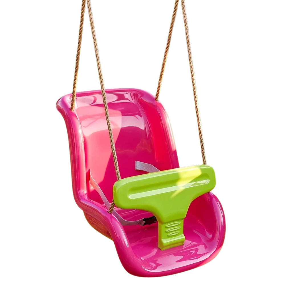 Pink Toddler Swing Seat with Safety Harness & Adjustable Ropes for Babies and Kids