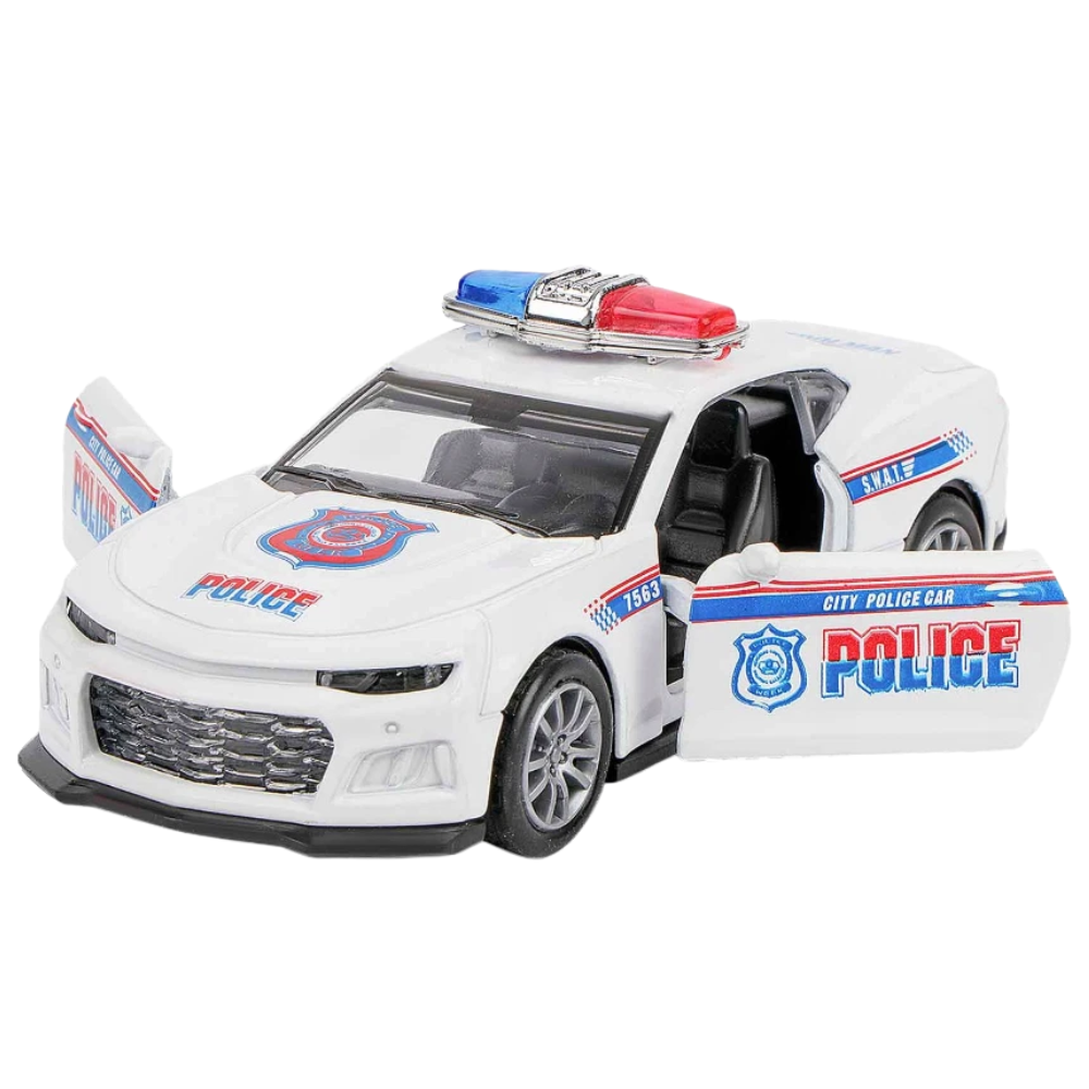 SWAT Route 66 American Police Car Diecast Model Toy Pull-Back Vehicle White