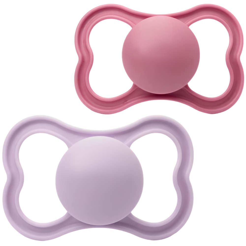 MAM Air Soother 6-18 Months Twin Pack, Orthodontic Silicone Pacifiers with Extra Airflow