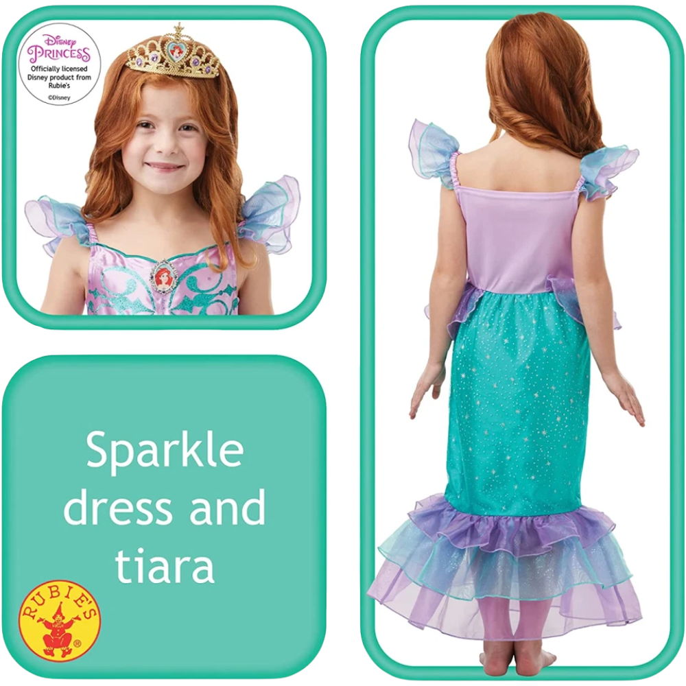 Rubie's Disney Princess Ariel Mermaid Costume Child Size Large 128cm 7-8 Years Dress-Up