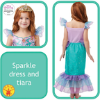 Rubie's Disney Princess Ariel Mermaid Costume Child Size Large 128cm 7-8 Years Dress-Up