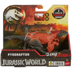 Jurassic World Epic Attack Pyroraptor Dinosaur Action Figure with Sound Effects Red Toy