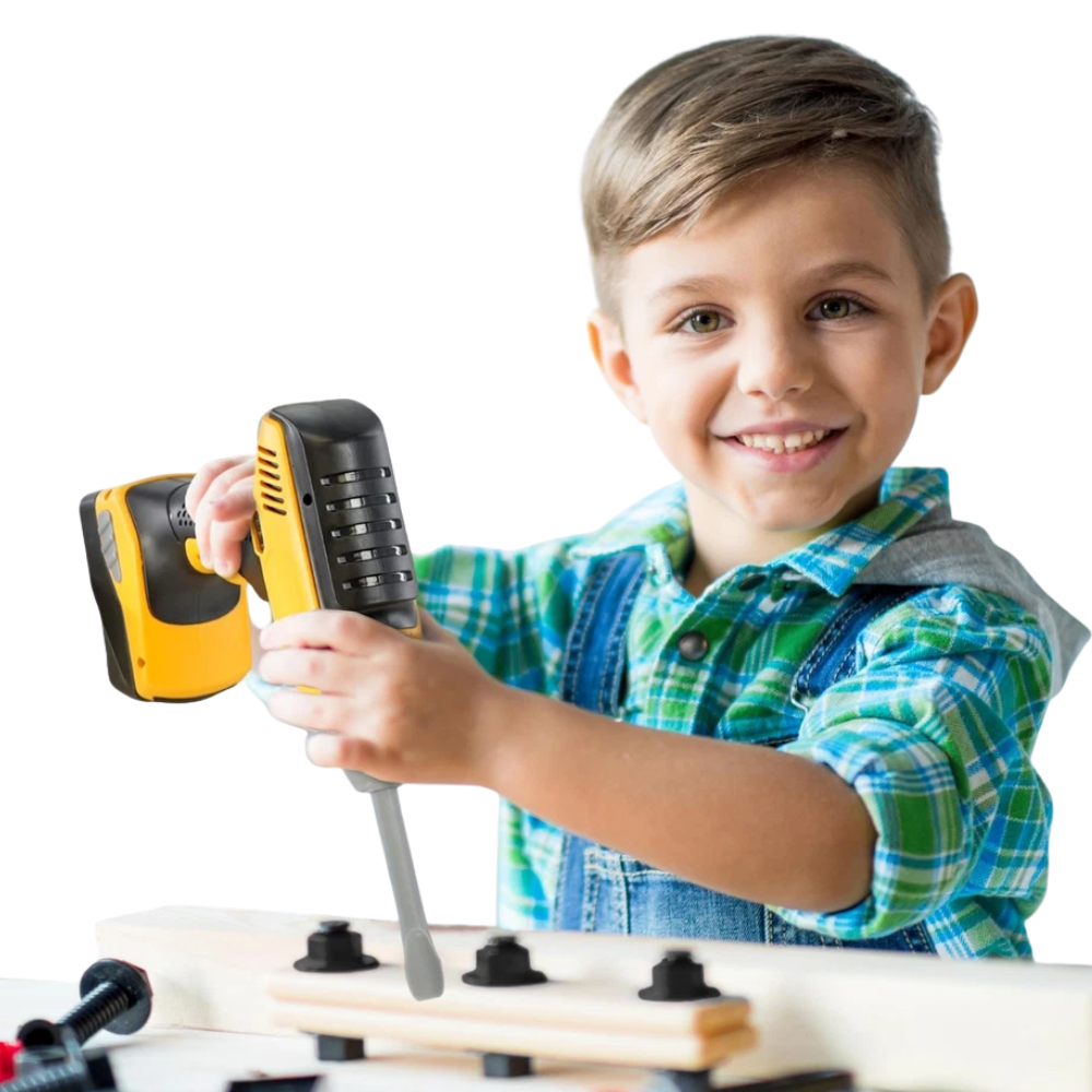 20 Pcs Kids Tool Set with Electric Drill Toy Case Construction Building Role Play Kit