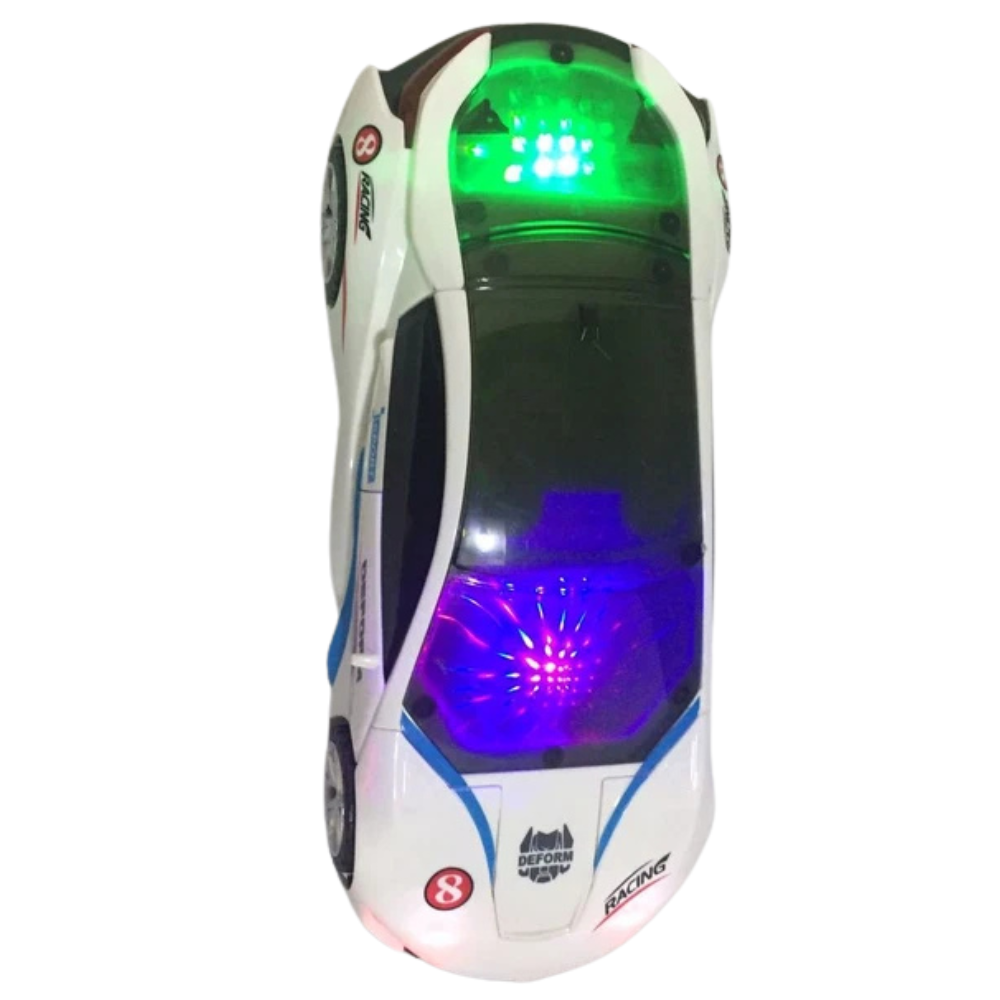 Police Car Transforming Robot Toy with Music Flashing Lights and Action Play Uk