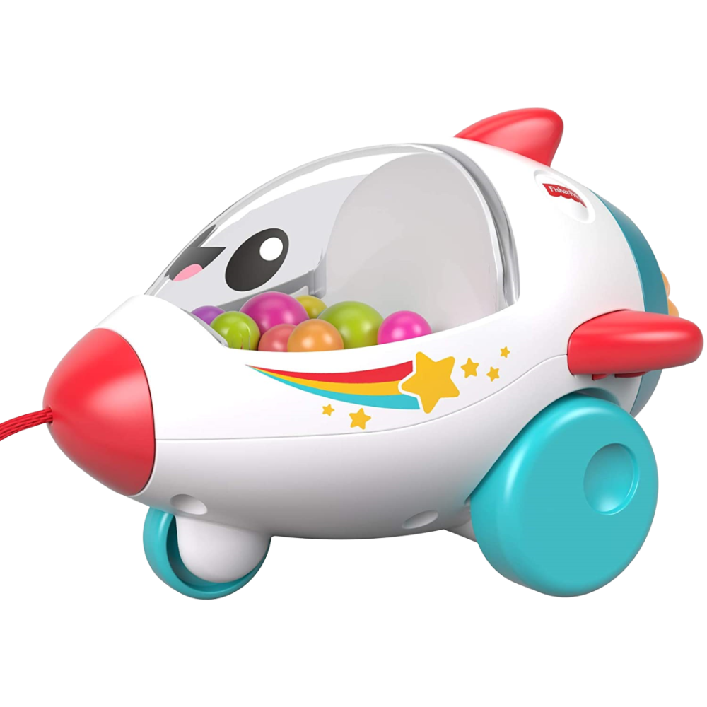 Fisher-Price Dream Land Pull Along Rocket Toy Colorful Pop Balls Baby Toddler 12+ Months New
