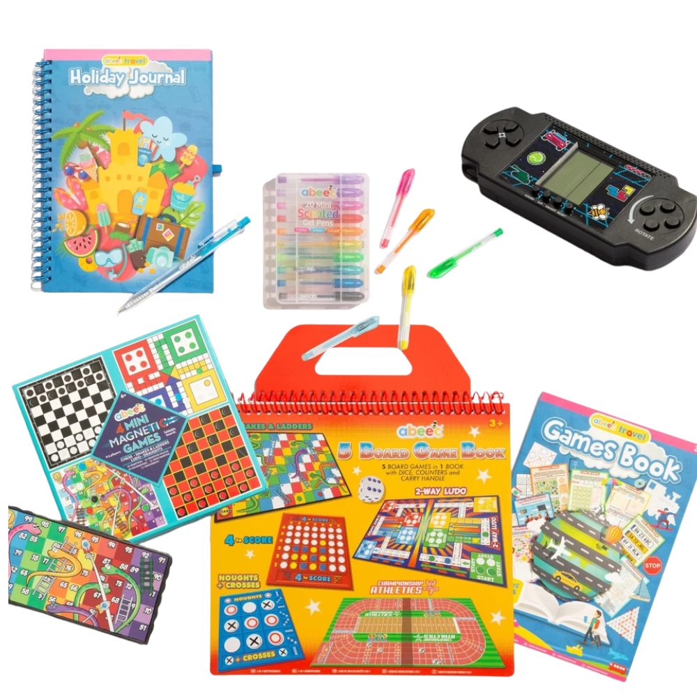 Abeec Big Kids Travel Games Pack 6 Activities for Ages 8-12 Portable Holiday Fun Set