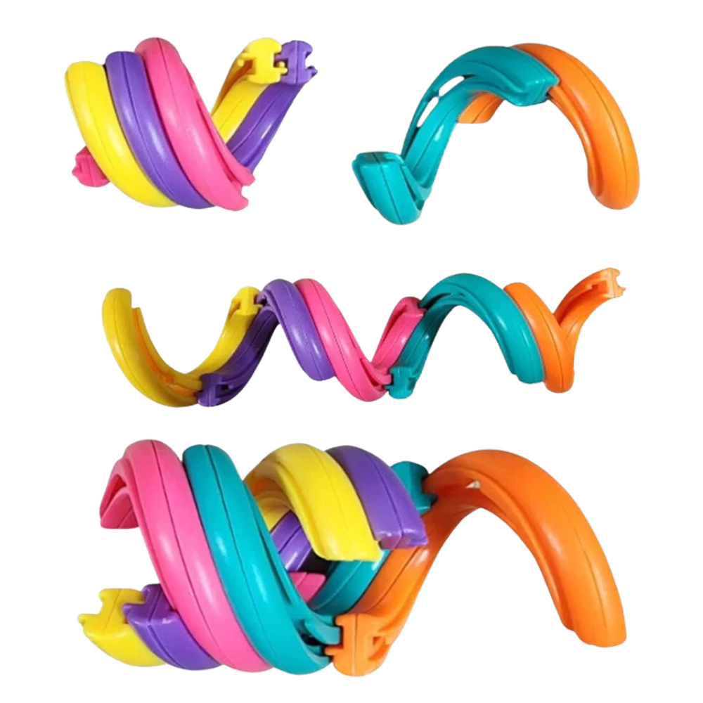 Rainbow Fidget Twister Toy Tactile Sensory Stress Relief Fiddle Toy for Kids & Adults