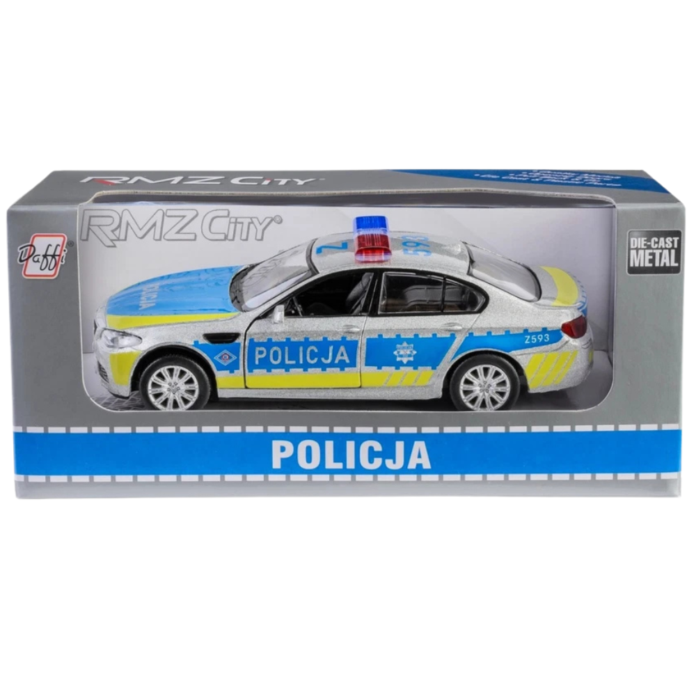 Daffi RMZ City BMW M5 Polish Police Car 1:34–1:39 Diecast Model Toy