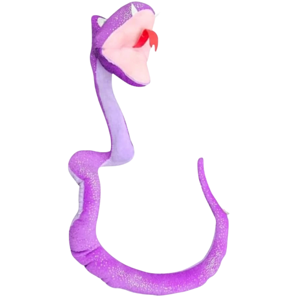 Pontins Cyril Snake Plush Toy 22cm Purple Croc Crew Soft Cuddly Animal Kids Gift